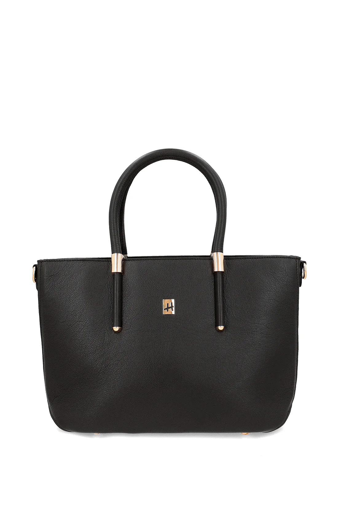 Grand Grid Women's Black Leather Tote Handbag