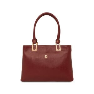 Grand Grid Women's Maroon Leather Handbag