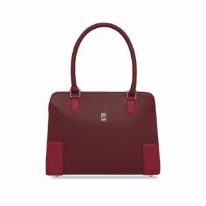 Grand Grid Women's Patch - Red Leather Handbag