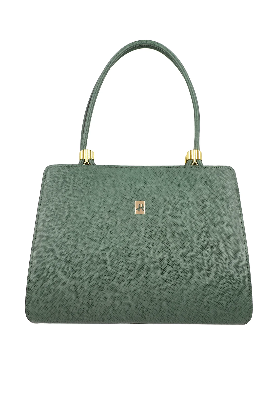 Grand Grid Women's Green Embossed Leather Handbag