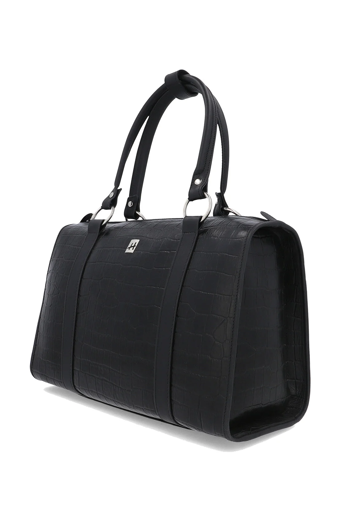 Grand Grid Women's Black Leather Handbag - Image 4