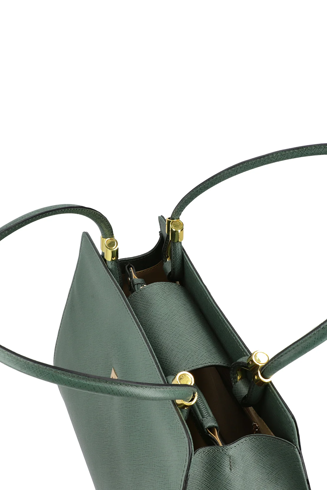 Grand Grid Women's Green Embossed Leather Handbag - Image 4